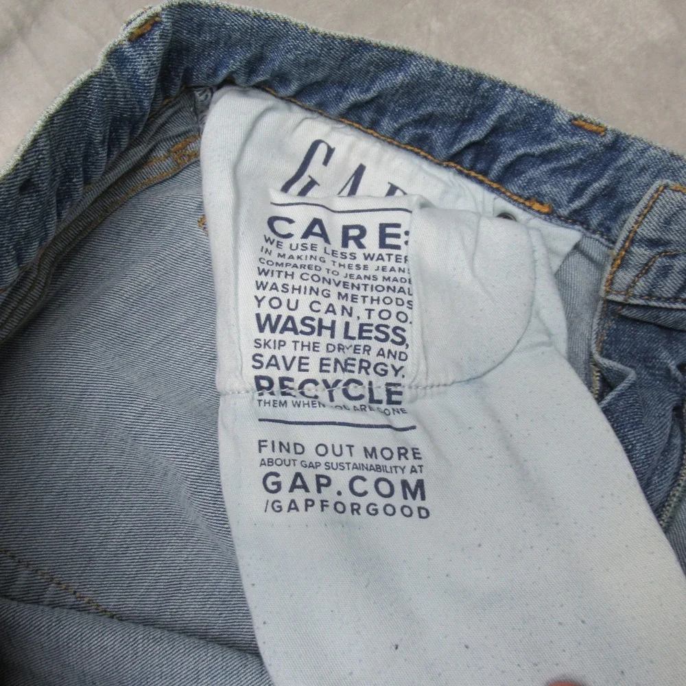 GAP‎ Jeans Mens 32x31 Medium Wash Denim Whisker Fade Relax Boot Wide Leg